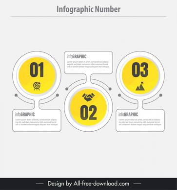 infographic number template circles frames curves connection 
