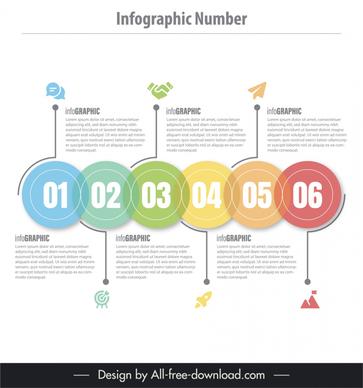 infographic number template colorful circles connection layout