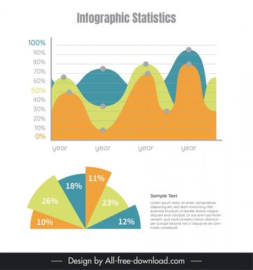 infographic statistics template chart elements decor