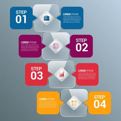 infographic template colored shiny speech baubles style