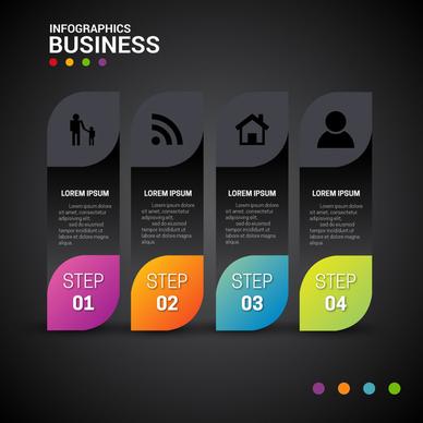 infographic template design with black vertical bar