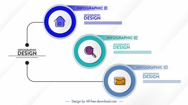 infographic template flat circles user interface decor