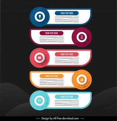infographic template horizontal labels flat colorful modern