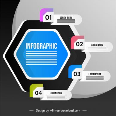 infographic template modern colored geometry origami sketch