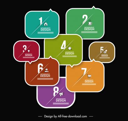 infographic template modern colorful flat segments sketch