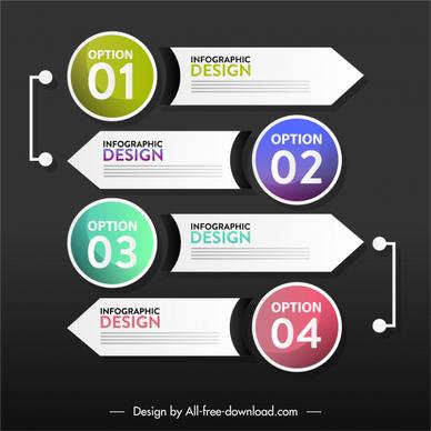 infographic template modern flat circles arrows shapes decor