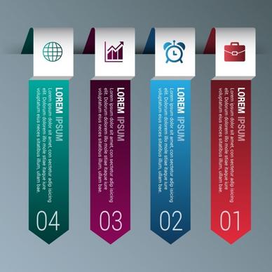 infographic template sets colorful vertical arrows design