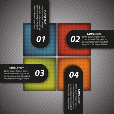 infographic template with number tabs on colorful squares