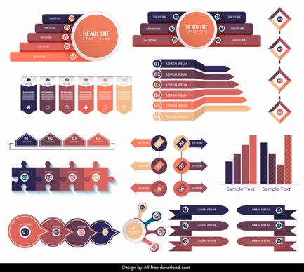 infographic templates modern bright colorful shapes