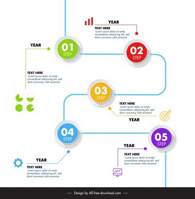 infographic timeline elegant rounds line
