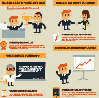 infographics and people design vector