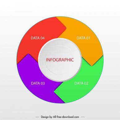 infographics template circle pie sections decor