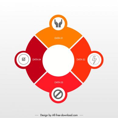 infographics template circle pie sections shape