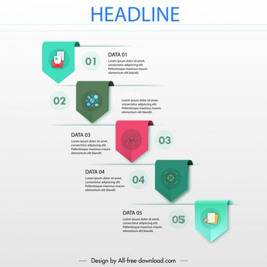 infographics  template modern 3d tags decor