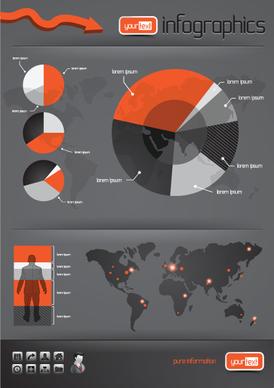 infographics with economy elements vector graphics