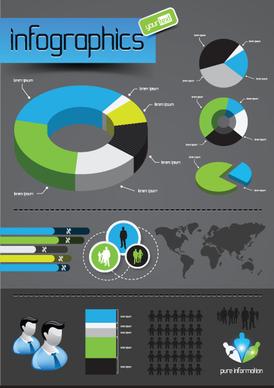 infographics with economy elements vector graphics