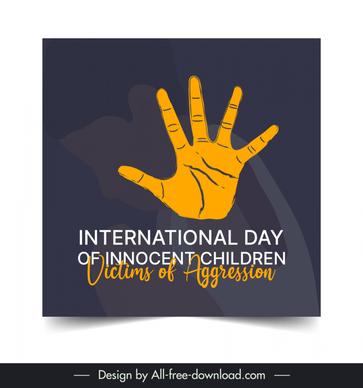  innocent children victims international day poster template flat classical blurred 