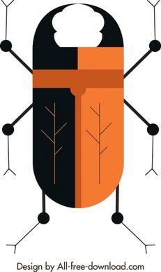 insect background cockroach icon flat closeup design
