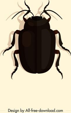insect icon dark 3d design