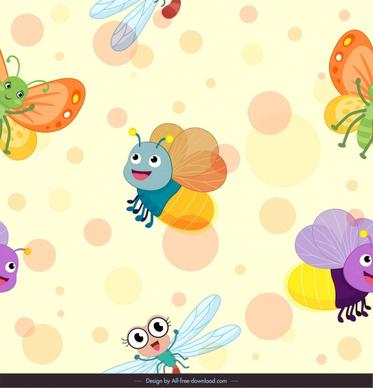 insects animals background cute stylized cartoon sketch
