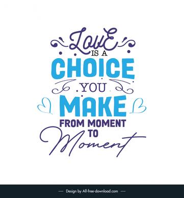inspirational love quotes poster template flat calligraphic texts hearts decor