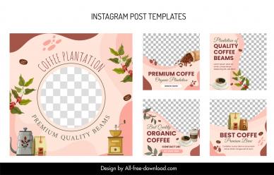 instagram post templates classical checkered cafe elements decor