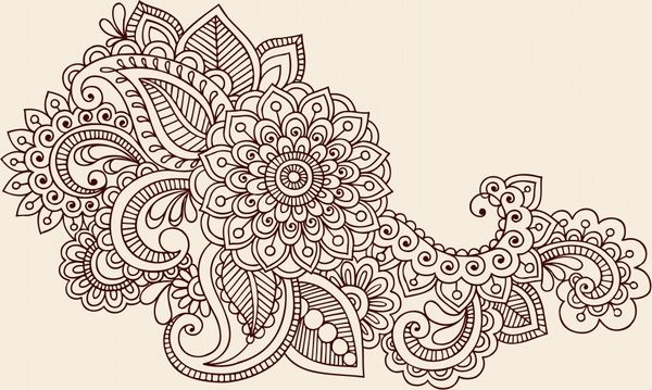 decorative element classical doodle european flower sketch