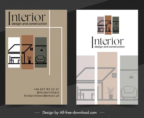 interior architect business card templates classic geometry