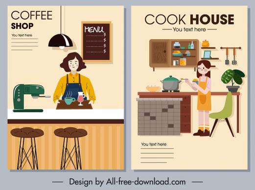 interior decor posters coffee shop kitchen themes