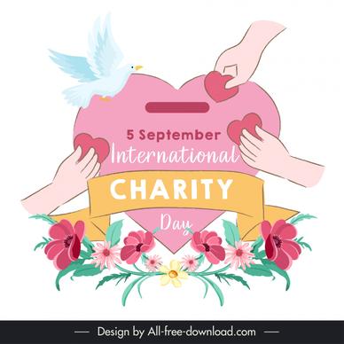 international day of charity poster template elegant classic love elements