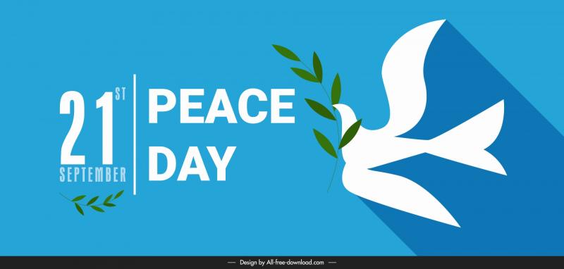 international peace day poster template elegant dynamic flat design