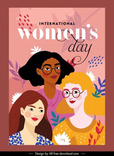international womens day banner template classic cartoon