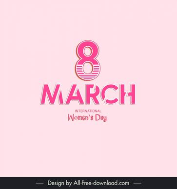  international womens day design elements pink texts number decor