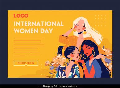 international womens day poster dynamic women flowers