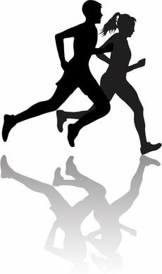 Interracial Couple Jogging or Exercising