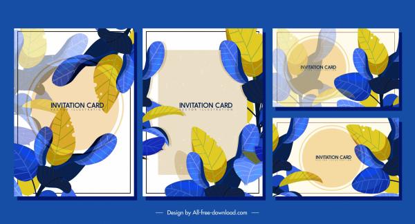 invitation card templates classic colorful leaves decor