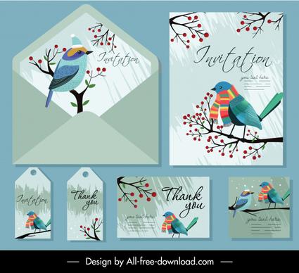 invitation card templates natural bird tree decor