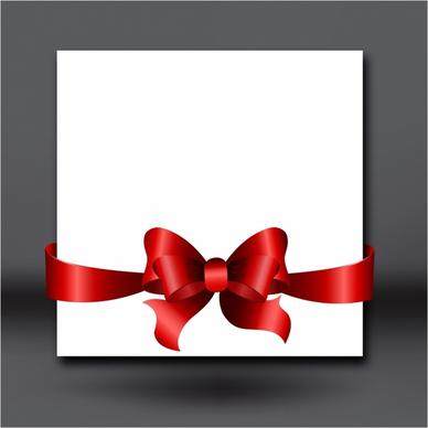 Invitation card with red ribbon and bow