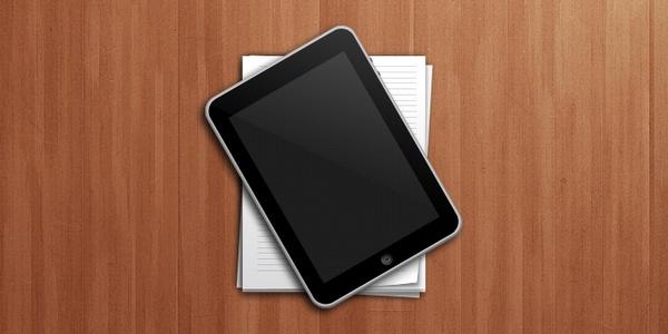 iPad and Paper Stack Icon