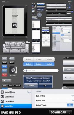 iPad GUI Free PSD