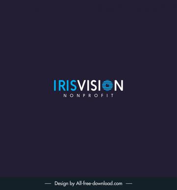 iris vision logo for nonprofit company template contrast texts eye circle sketch