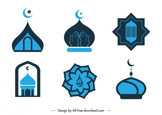 islam symbol sign logo flat classical architectural shapes