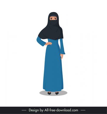 islamic woman icon cartoon character design