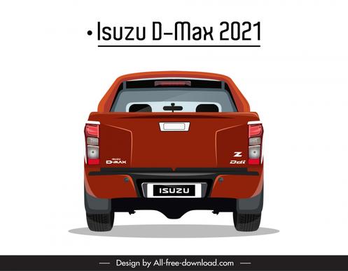 isuzu d max 2021 car model icon modern symmetric back view design 