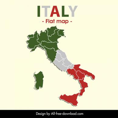 italy advertising poster flat map layout sketch