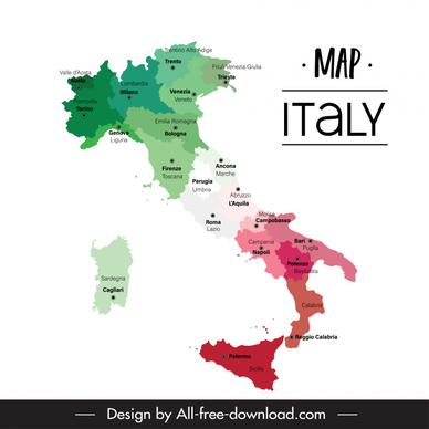  italy map poster template modern flat design 