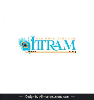ittram logotype elegant flat texts feather decor 