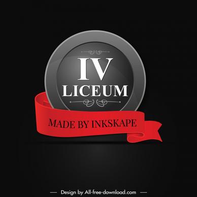 iv liceum logo template elegant 3d circle ribbon