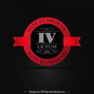 iv liceum logo template elegant dark symmetric ribbon circle
