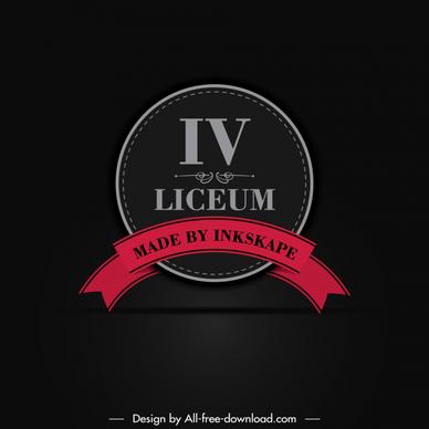 iv liceum logo template symmetric ricle ribbon